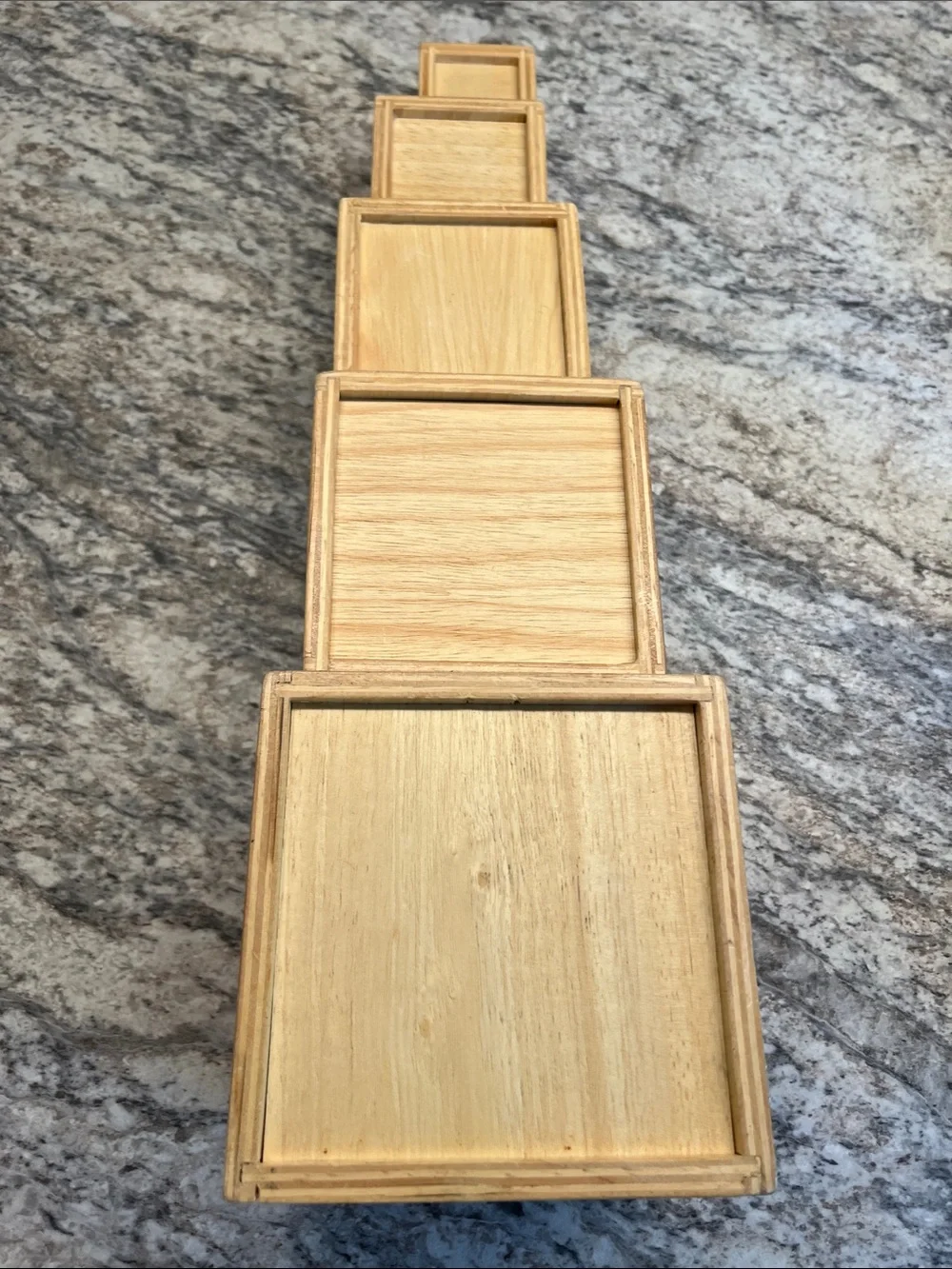 Wooden Stacking Blocks Numbers Shapes and Colors EUC